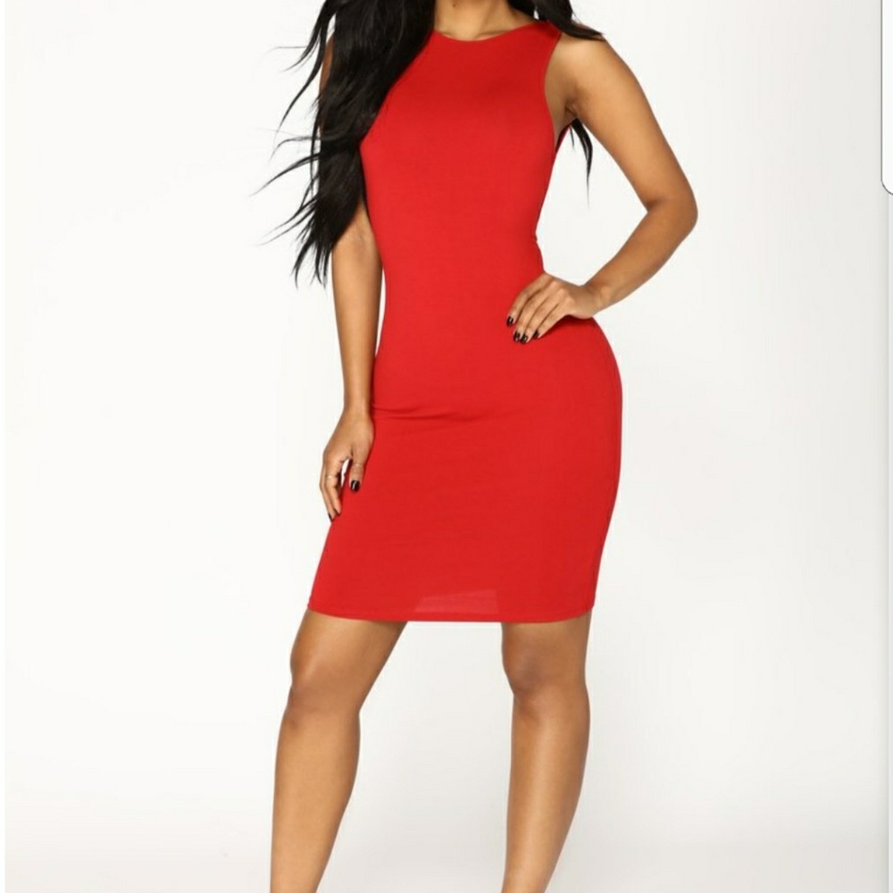 Red tank dress